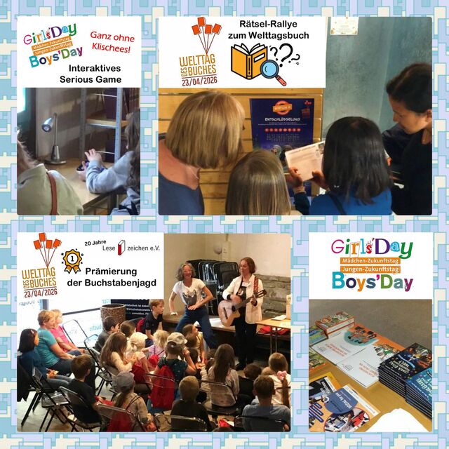 Collage_Welttag des Buches_Girls Day_Boys Day