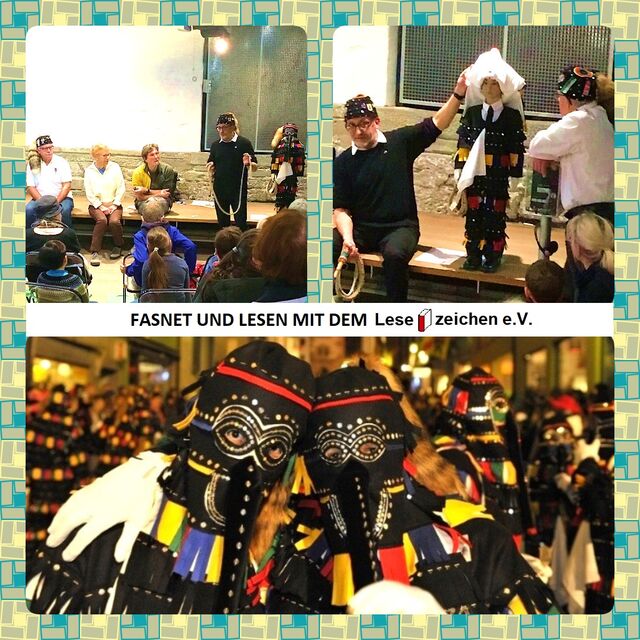 Fotocollage zur Fasnet-Veranstaltung der Stadtbücherei
