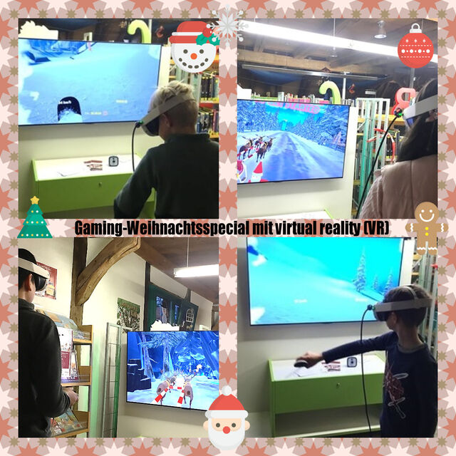 Fotocollage zur Weihnachtsveranstaltung für Kinder und Jugendliche mit virtual reality