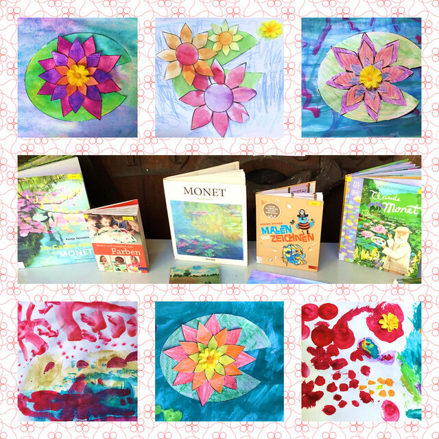 Collage von Kunstwerken zum Claude Monet Ferienangebot